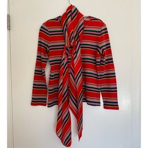 70s Aileen Striped VINTAGE Top with Scarf | Size M